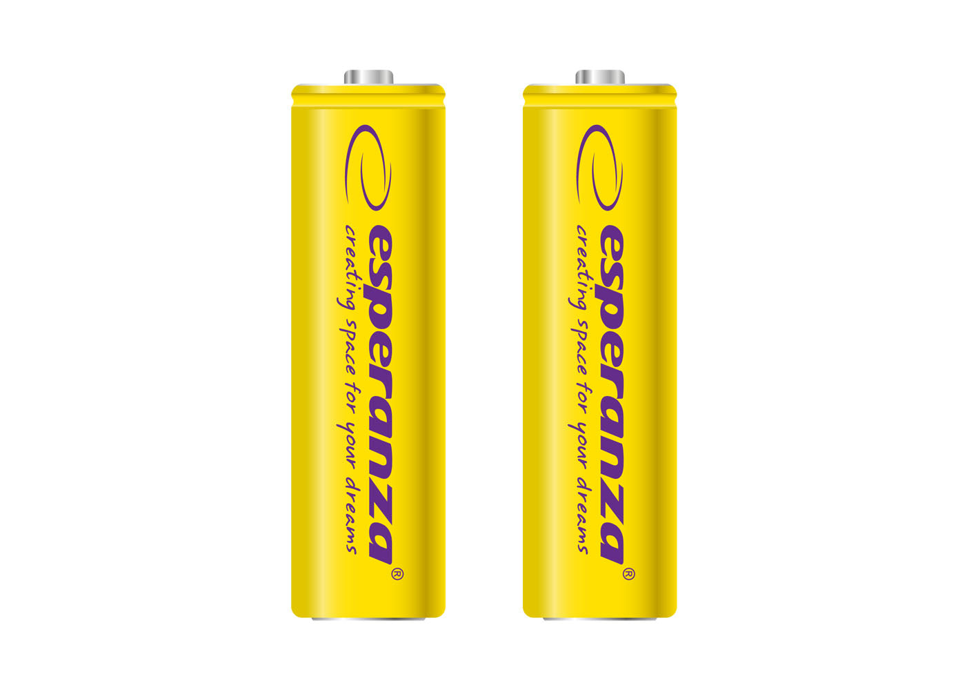 Esperanza EZA103Y Ni-MH AA Rechargeable Batteries, 2000 mAh, 2-Pack, Yellow, Esperanza