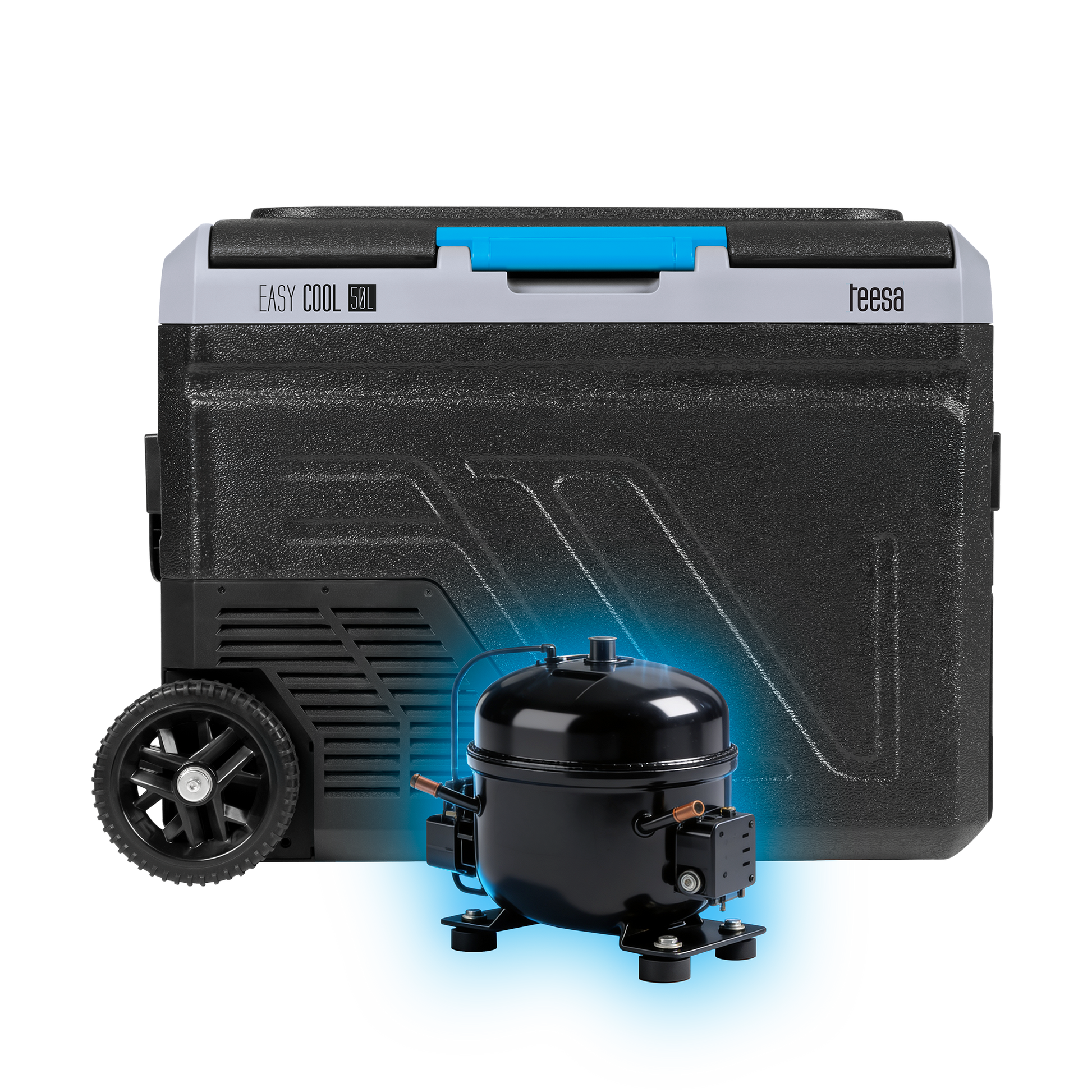 Teesa TEESA Professional Compressor-Based Portable Refrigerator with Freezing Function, 50L, DC 12/24 V, AC 230 V, large wheels and a sturdy handle, Bluetooth, battery-powered option – image 3
