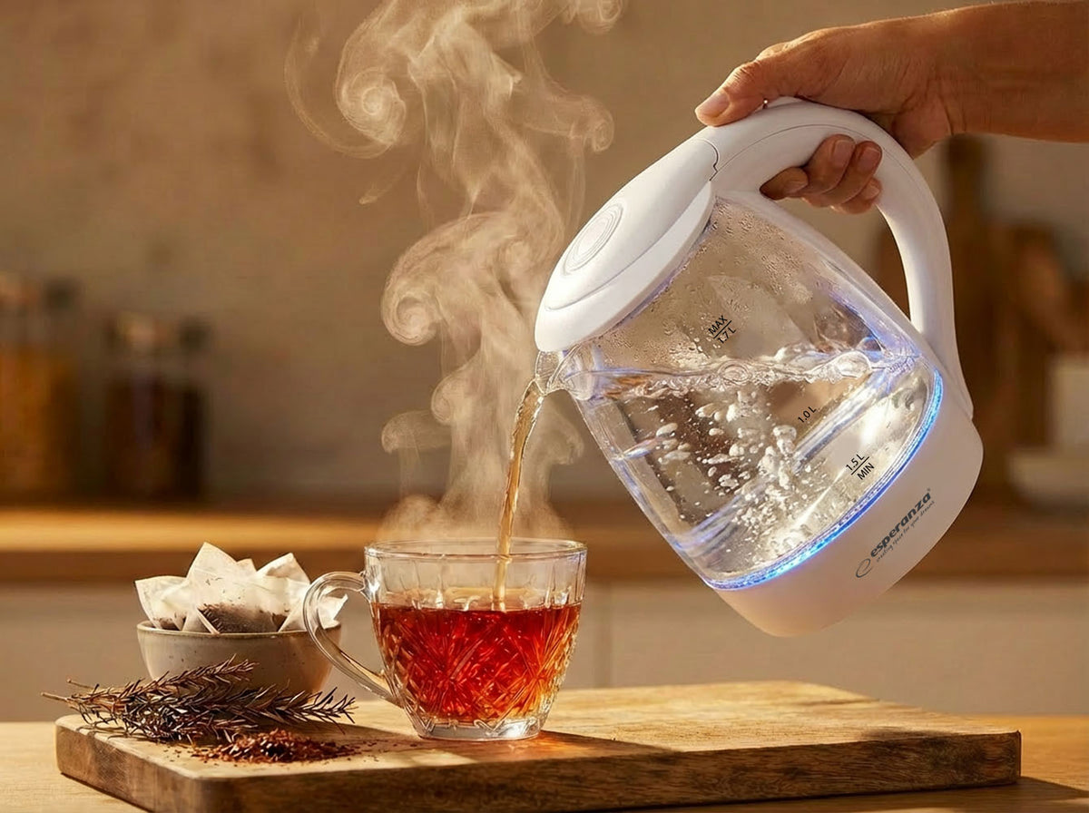 Esperanza EKK011W Esperanza 1.7-liter White Salto Angel LED Glass Electric Kettle – image 5