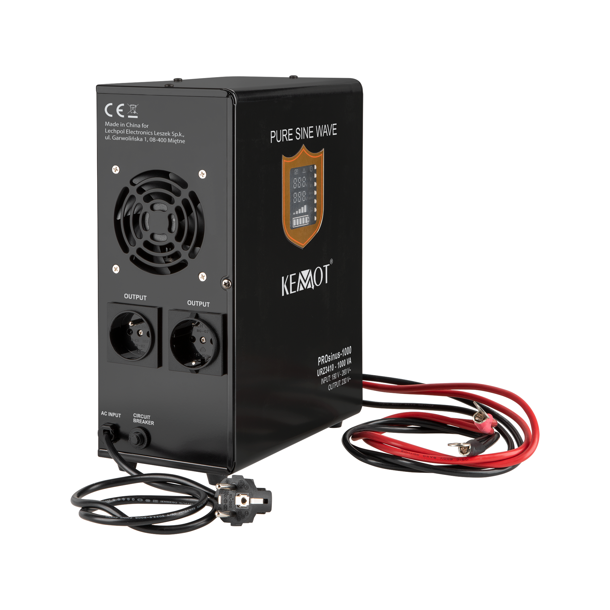 Kemot KEMOT PROsinus-1000 Wall-Mounted UPS—a power converter with a pure sine wave output and a charging function—12V, 230V, 1000VA/700W – image 2