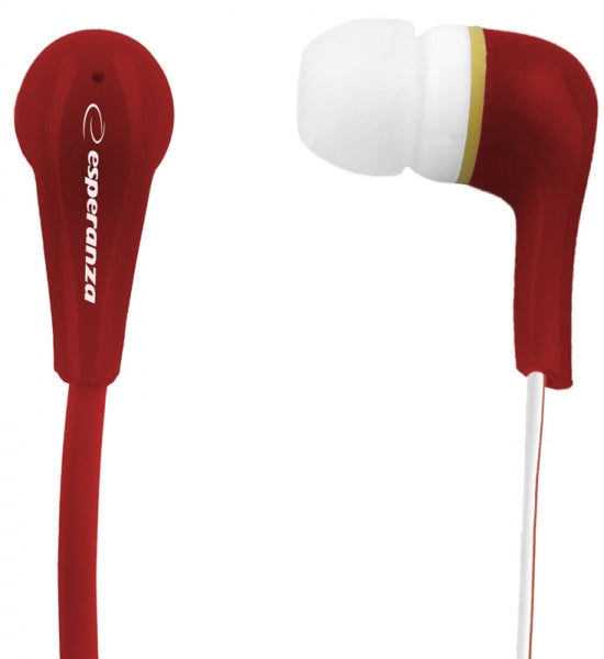 Esperanza Earbuds – EH146R Lollipop In-Ear Headphones, Red, Esperanza