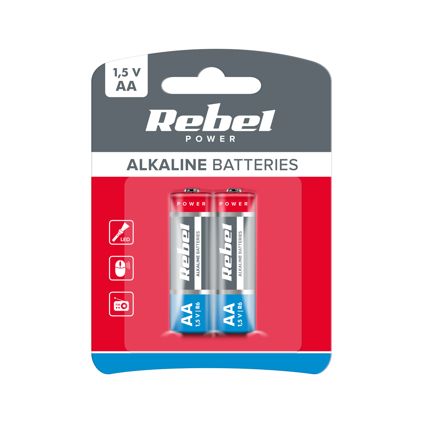 Rebel Alkaline, coin-cell, and – REBEL LR6 Alkaline Batteries, 2 per pack.