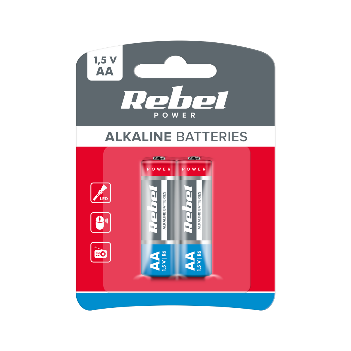 Rebel Alkaline, coin-cell, and – REBEL LR6 Alkaline Batteries, 2 per pack.