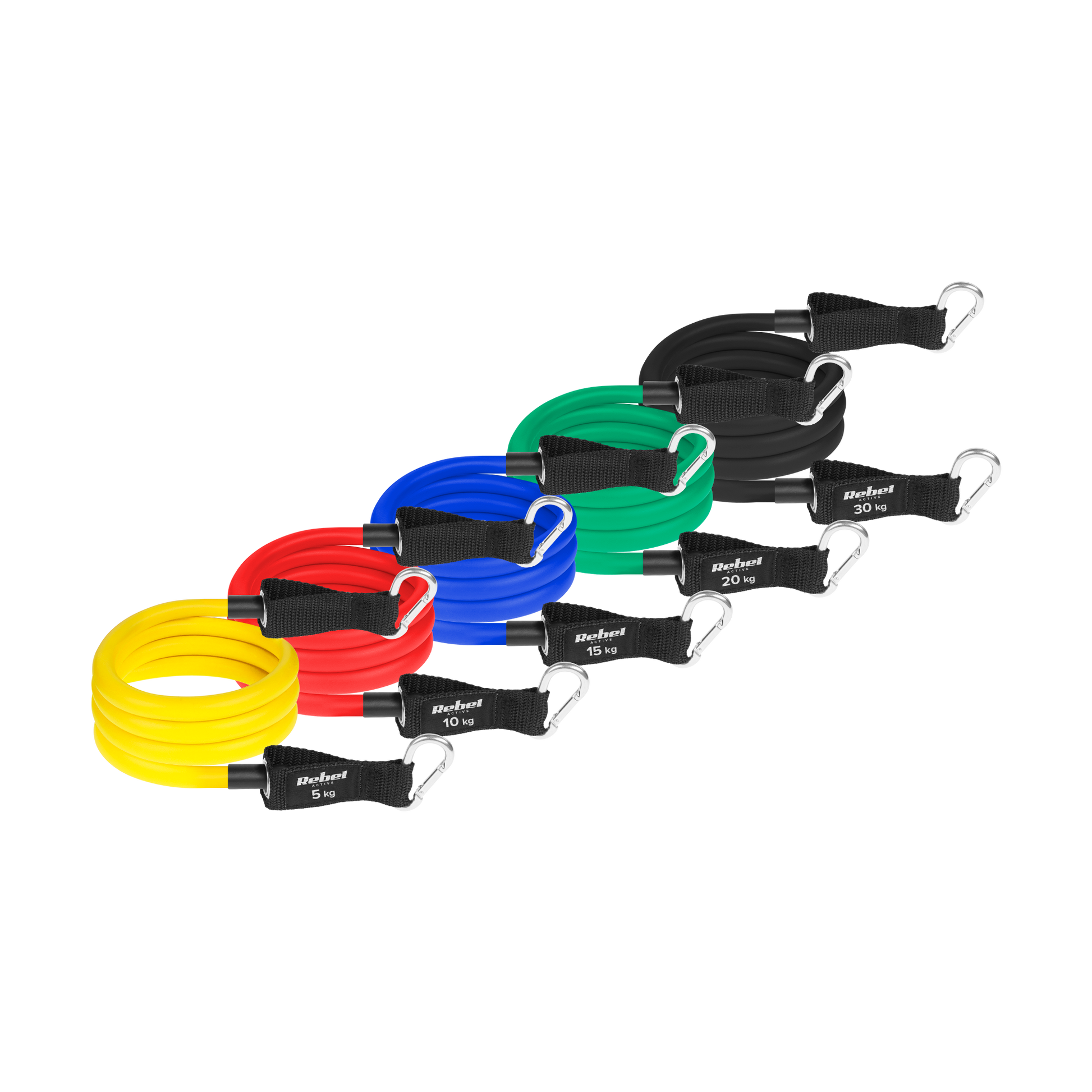 Rebel Resistance Band Set for Exercise - Power Tube Set, 5–80 kg, 5 bands, REBEL ACTIVE – image 2
