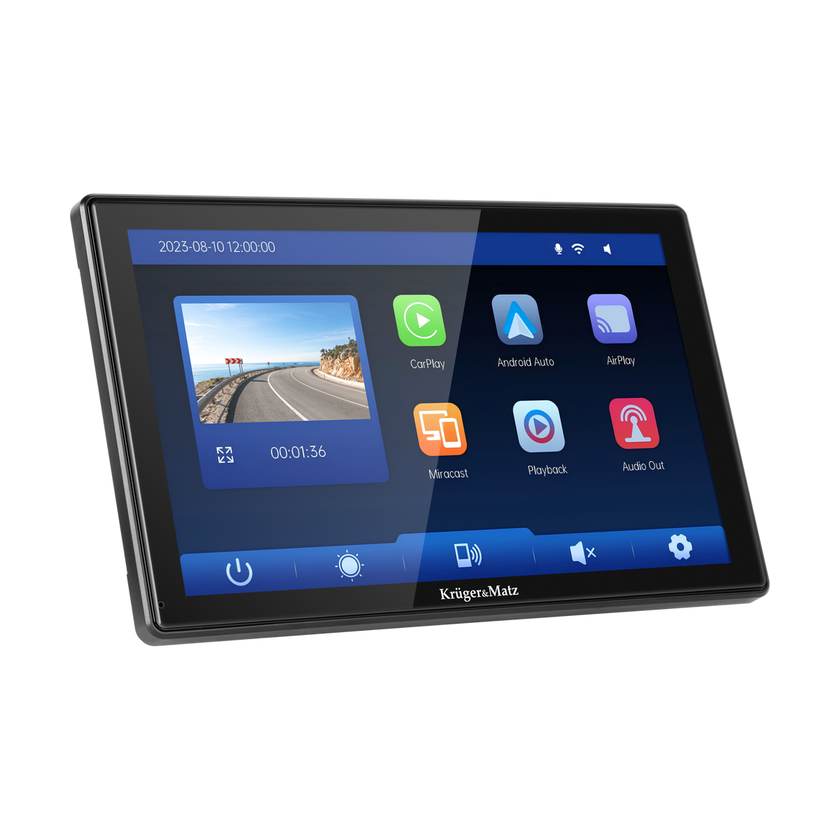 Kruger&Matz 9" Android Auto/Apple CarPlay Multimedia Head Unit with DVR and Kruger&amp;Matz Rearview Camera; – image 3
