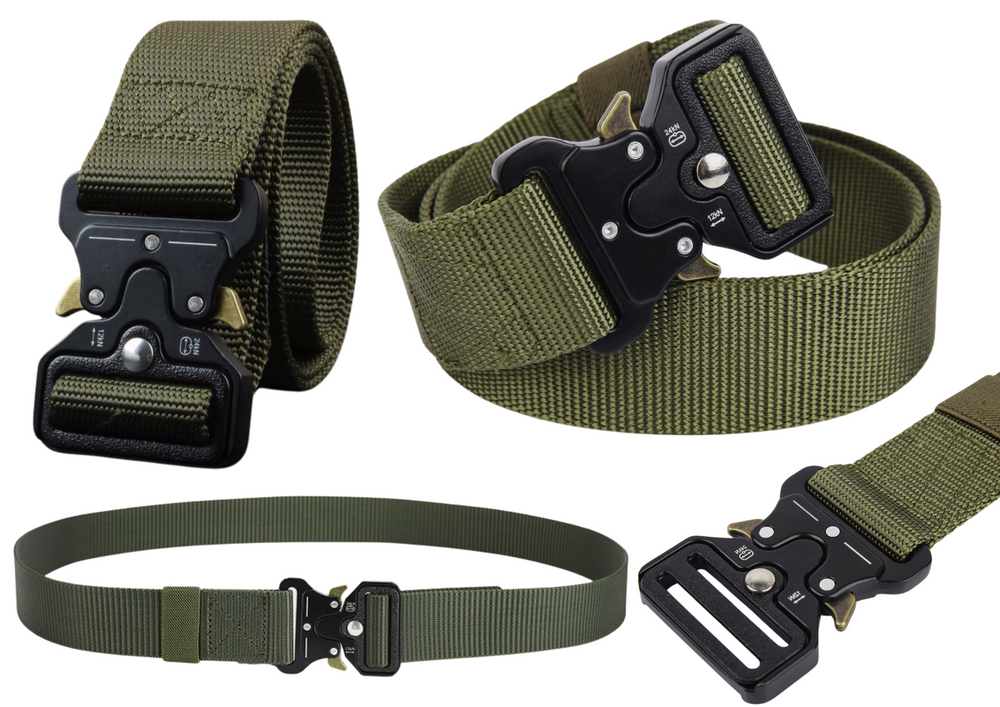 LEAN Survival – Black Webbing Tactical Military Belt, 120 x 3.8 cm – image 2