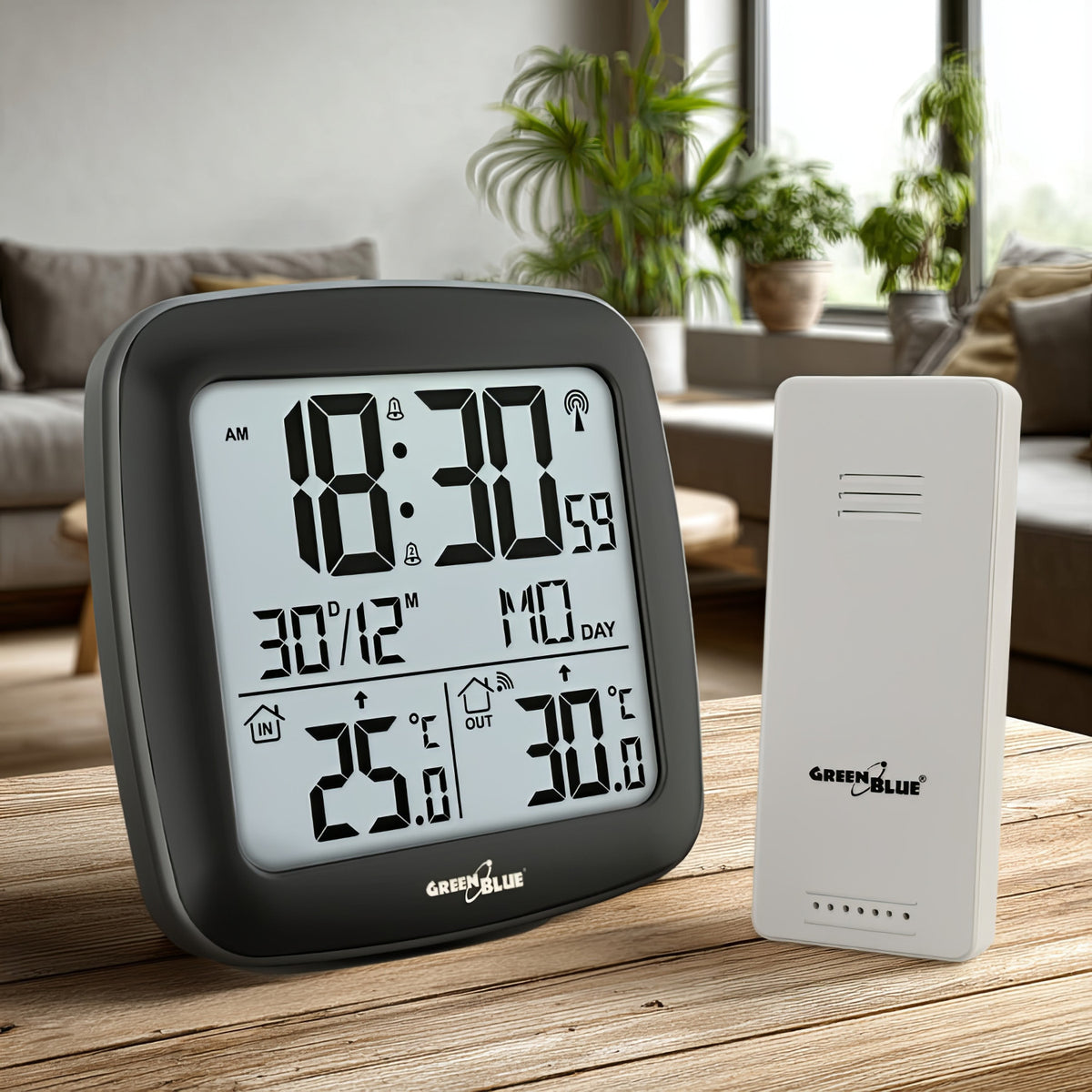 GreenBlue GreenBlue Wireless Weather Station, with DCF System, Calendar, Alarm, GB542 – image 8