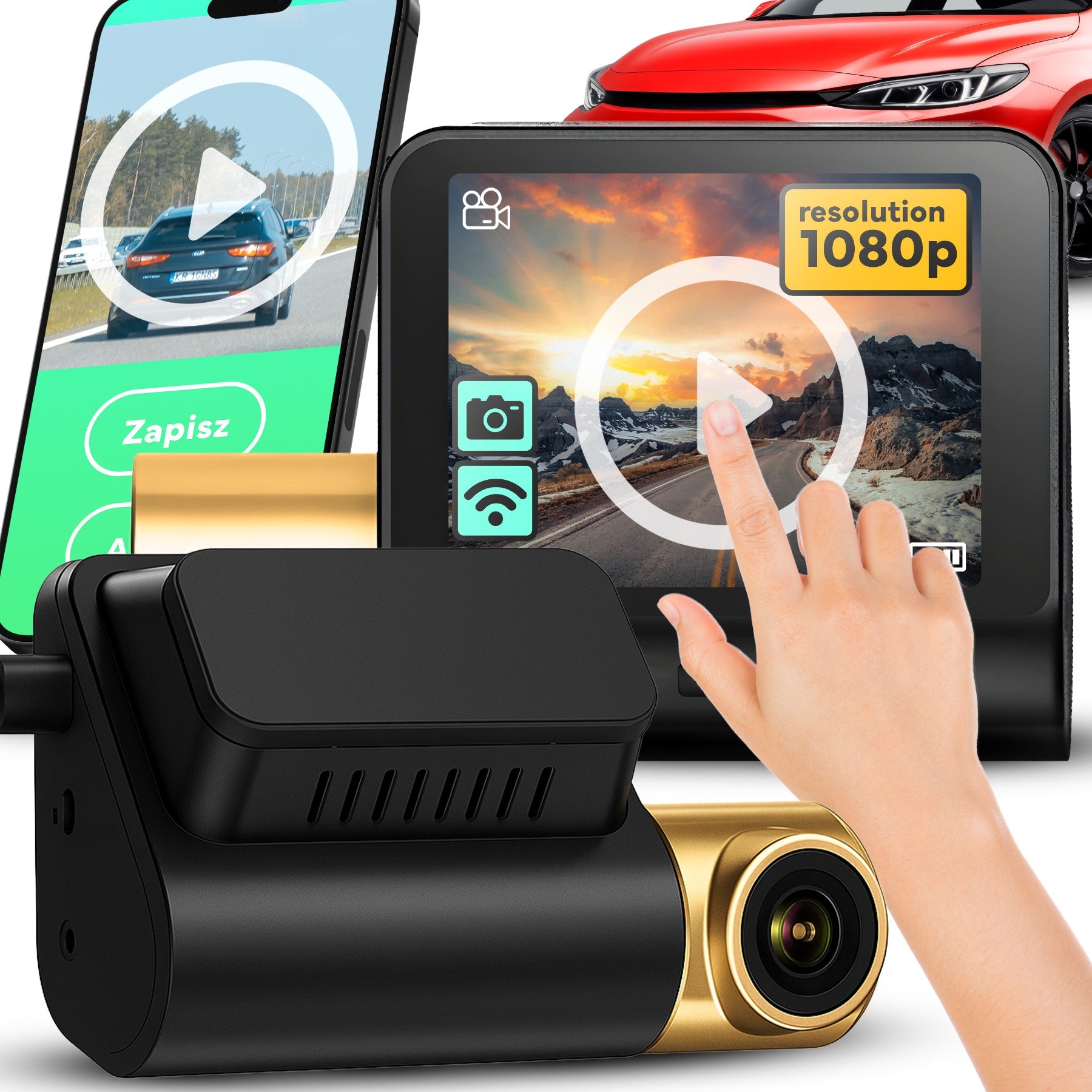 RTO Cosmetics, trunks – Car dash cam with display, GPS, and Wi-Fi