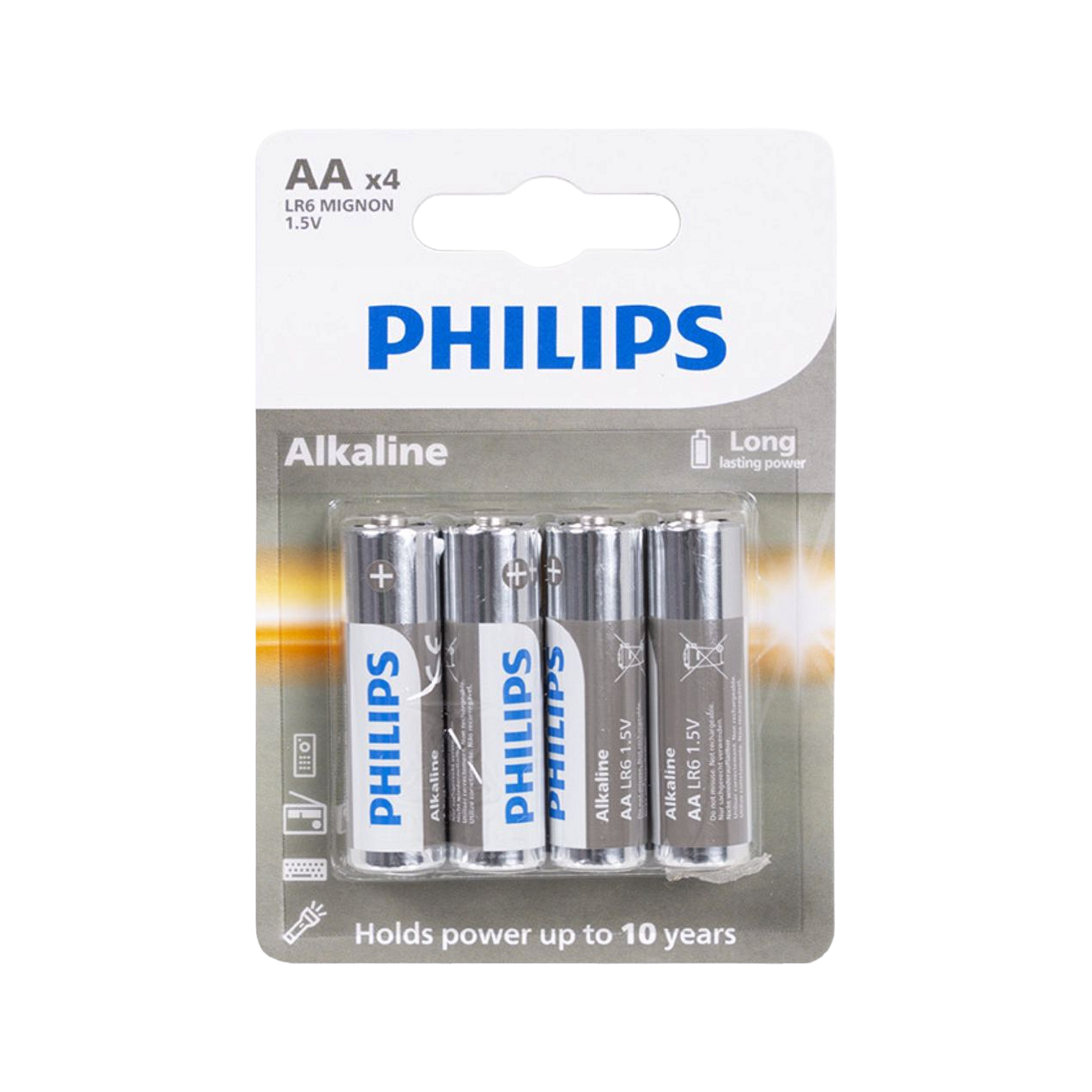 PHILIPS Alkaline, coin-cell, and – Philips LR06 Alkaline Batteries, 4 per pack
