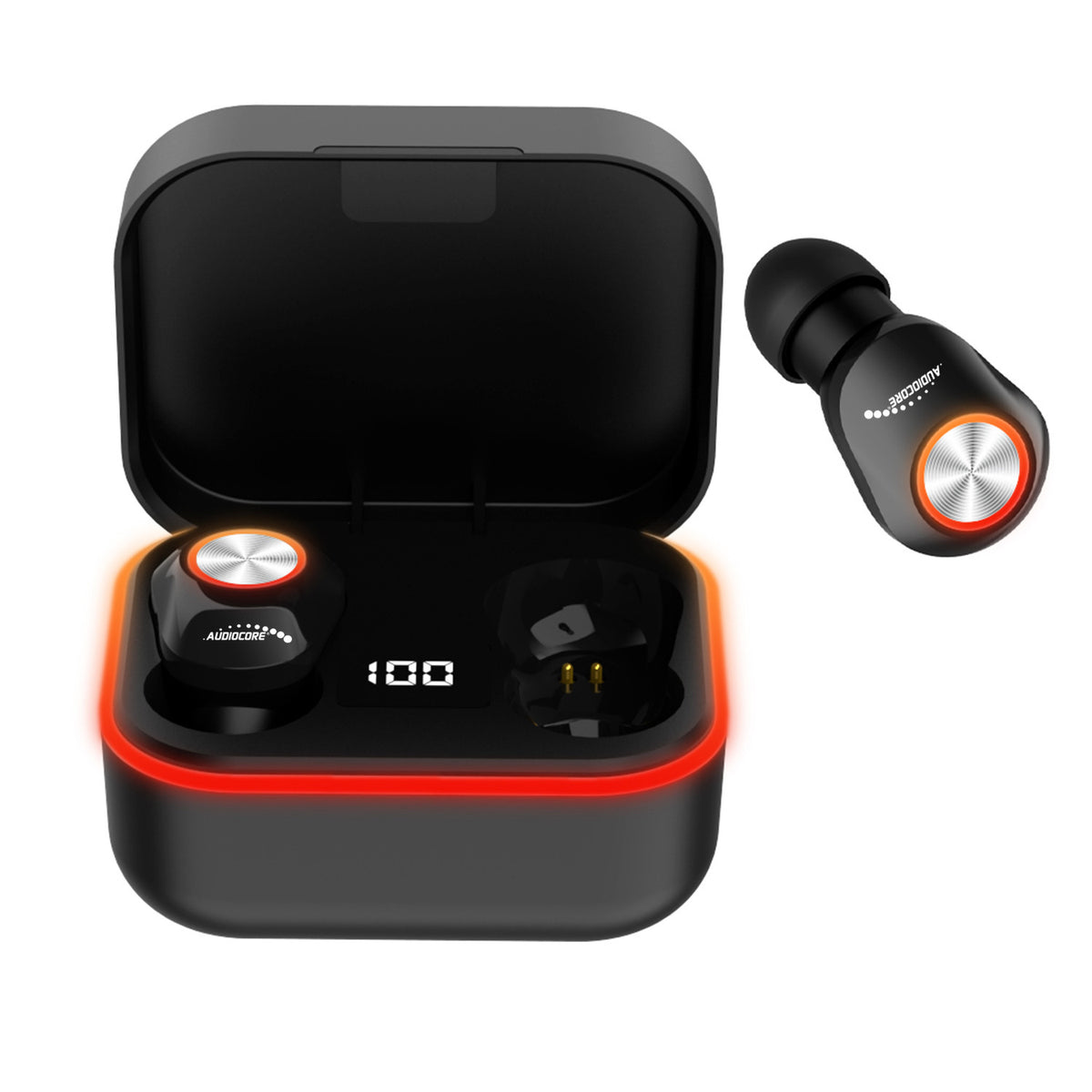 Audiocore Audiocore TWS BT 5.1 Earbuds with a 300mAh charging case and 30mAh earbuds, black AC580 – image 5