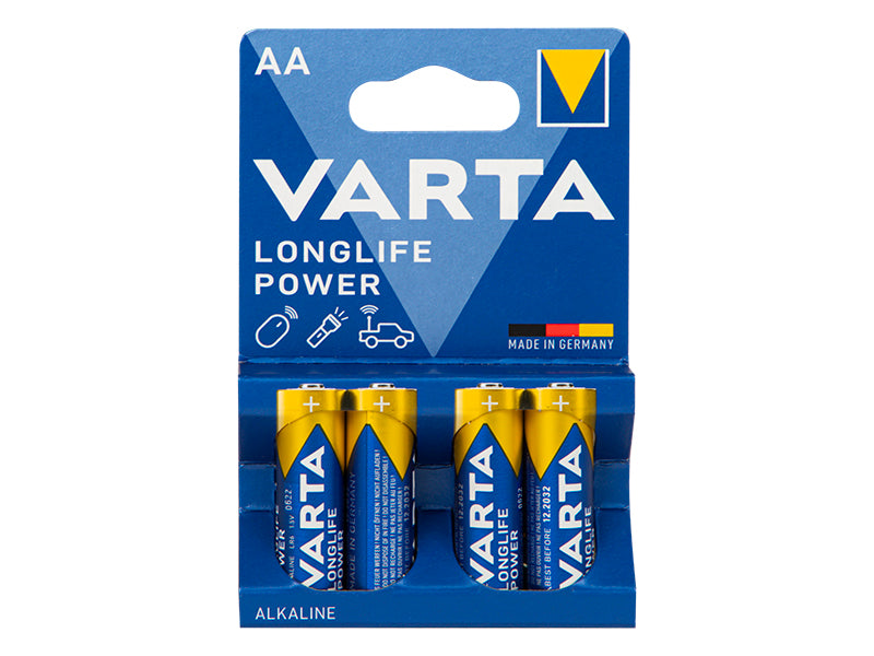 Blow 82-593# AA 1.5 V LR6 Varta LongLife Power Alkaline Batteries, 4-pack